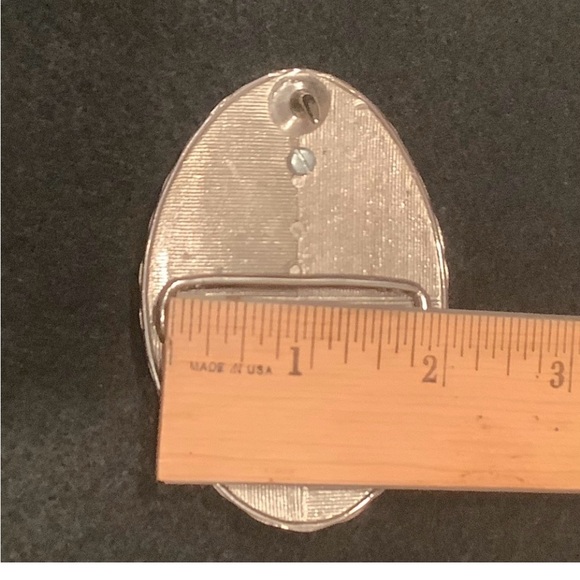 1925 Peace Dollar on white metal belt buckle bezel mount - Picture 9 of 10